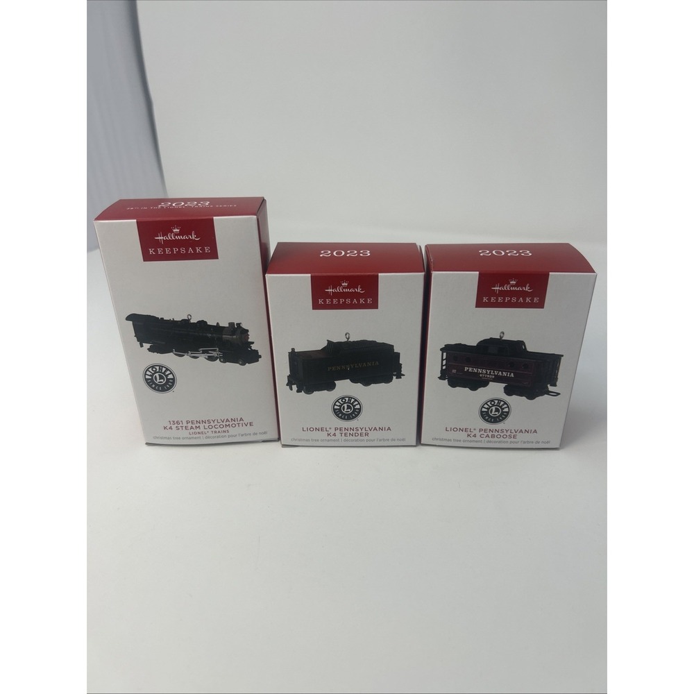 NEW Hallmark Keepsake Lionel Train 1361 Pennsylvania K4 Locomotive Tender Caboos